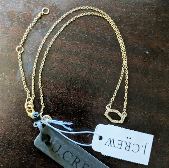 J. Crew Jewelry - J. Crew Dainty Pave Hexagon Necklace
